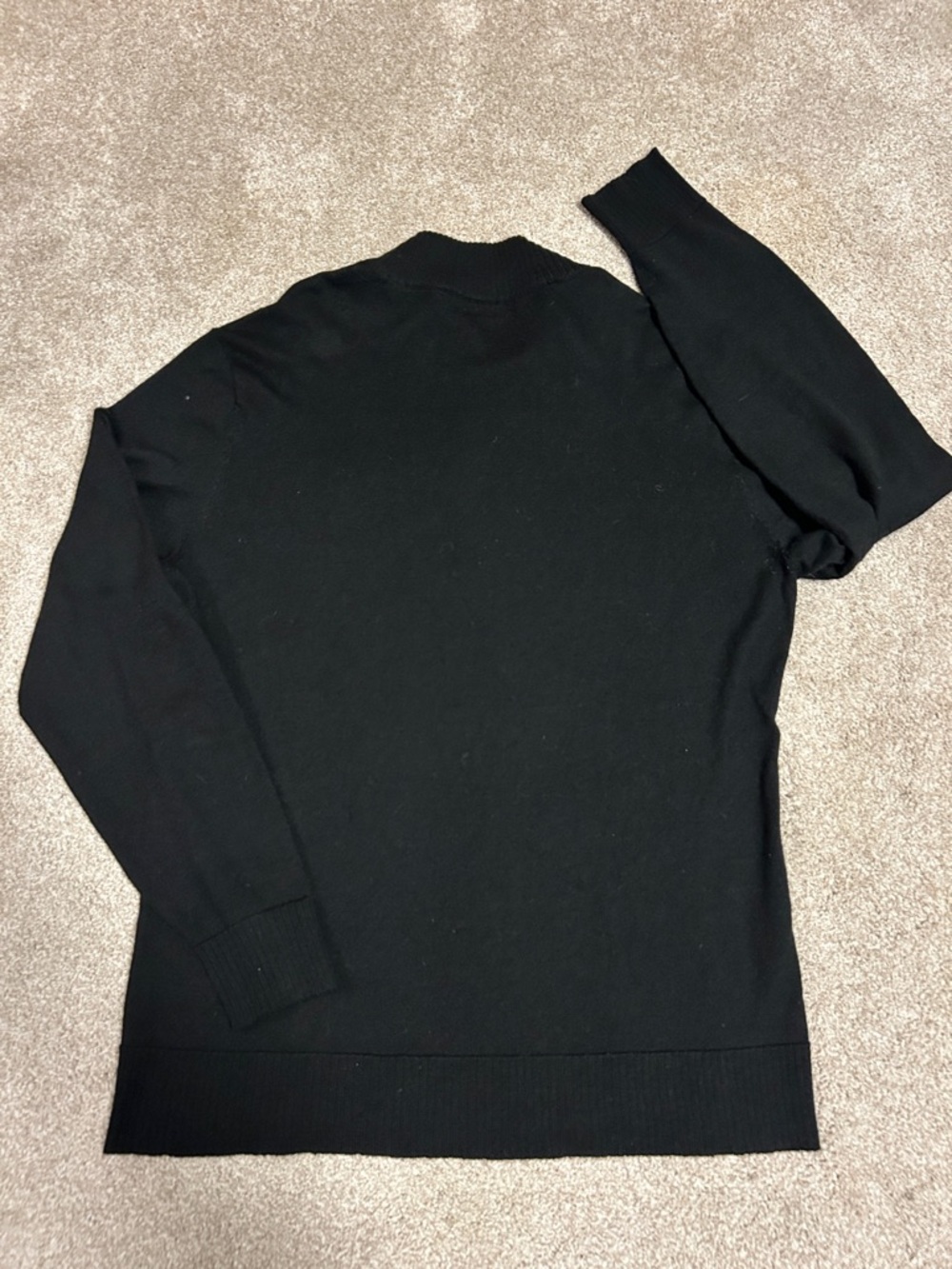 SMARTWOOL Men’s 1/2 Zip Wool Blend Sweater, Black, Large - Picture 4 of 9